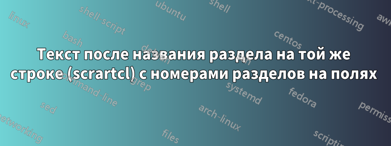 Текст после названия раздела на той же строке (scrartcl) с номерами разделов на полях