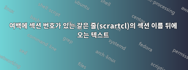 여백에 섹션 번호가 있는 같은 줄(scrartcl)의 섹션 이름 뒤에 오는 텍스트