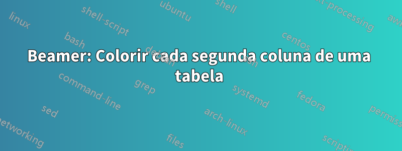 Beamer: Colorir cada segunda coluna de uma tabela