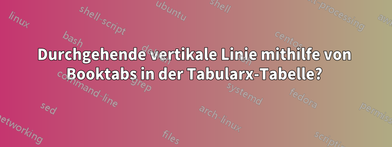 Durchgehende vertikale Linie mithilfe von Booktabs in der Tabularx-Tabelle?