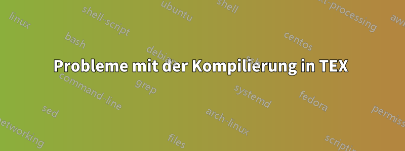 Probleme mit der Kompilierung in TEX