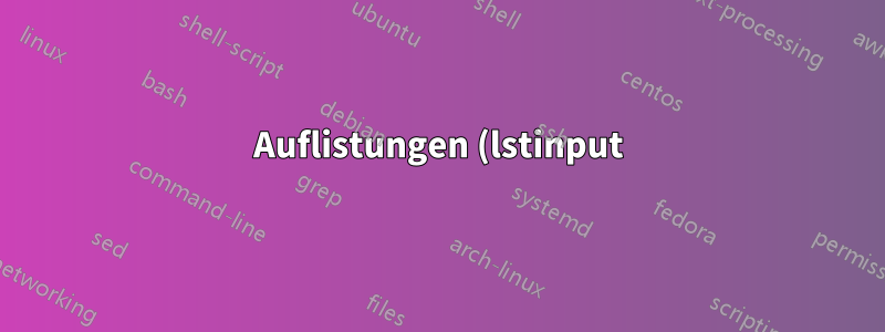 Auflistungen (lstinput) funktionieren nicht in Tabularx