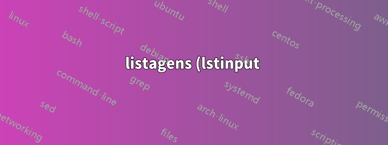 listagens (lstinput) não funcionam em tabularx