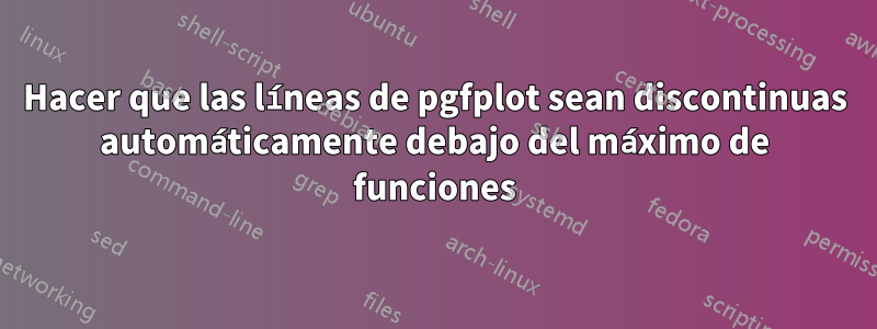 Hacer que las líneas de pgfplot sean discontinuas automáticamente debajo del máximo de funciones