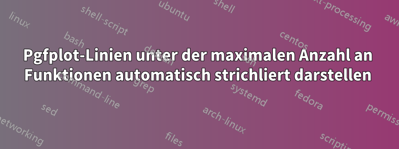 Pgfplot-Linien unter der maximalen Anzahl an Funktionen automatisch strichliert darstellen