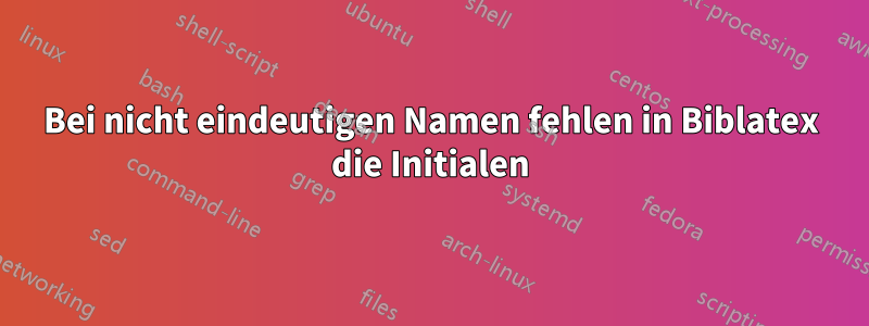 Bei nicht eindeutigen Namen fehlen in Biblatex die Initialen