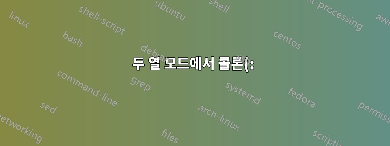 두 열 모드에서 콜론(:)을 정렬하는 방법은 무엇입니까?
