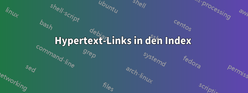 Hypertext-Links in den Index