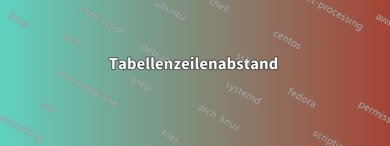 Tabellenzeilenabstand