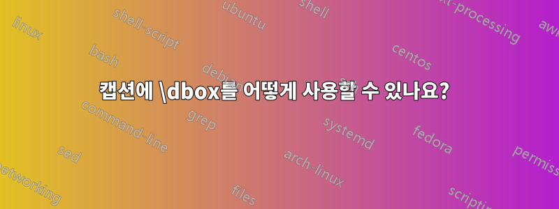 캡션에 \dbox를 어떻게 사용할 수 있나요? 