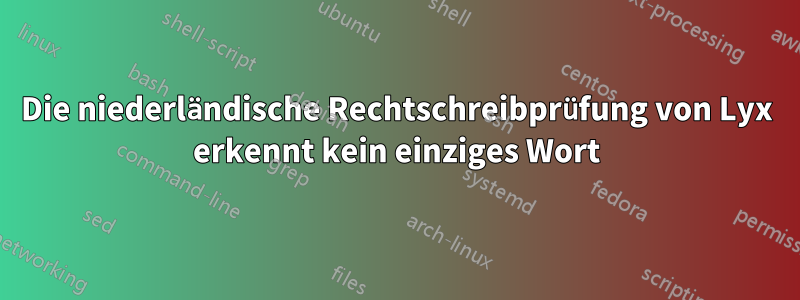 Die niederländische Rechtschreibprüfung von Lyx erkennt kein einziges Wort