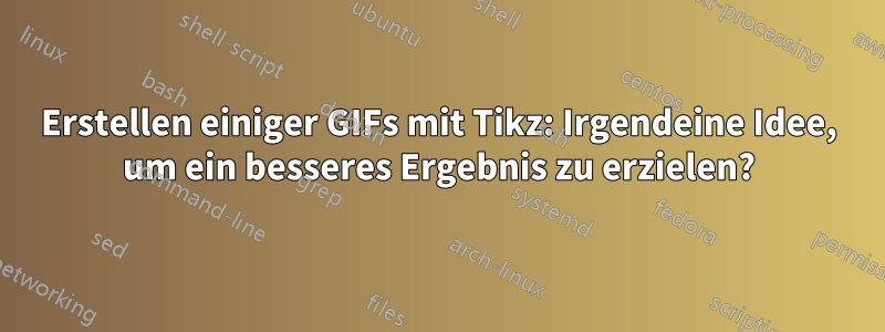 Erstellen einiger GIFs mit Tikz: Irgendeine Idee, um ein besseres Ergebnis zu erzielen?