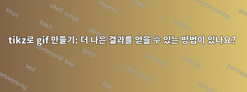 tikz로 gif 만들기: 더 나은 결과를 얻을 수 있는 방법이 있나요?