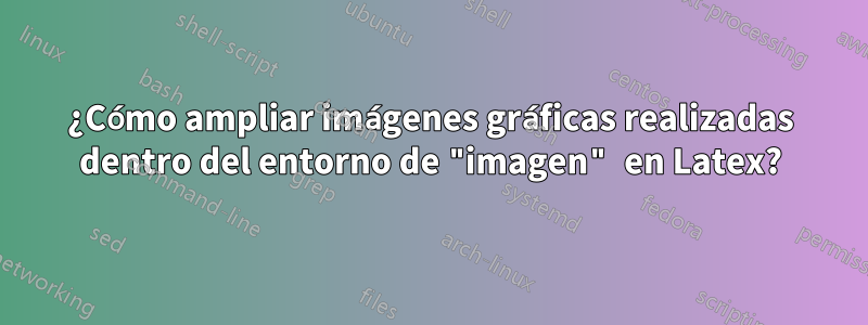 ¿Cómo ampliar imágenes gráficas realizadas dentro del entorno de "imagen" en Latex?