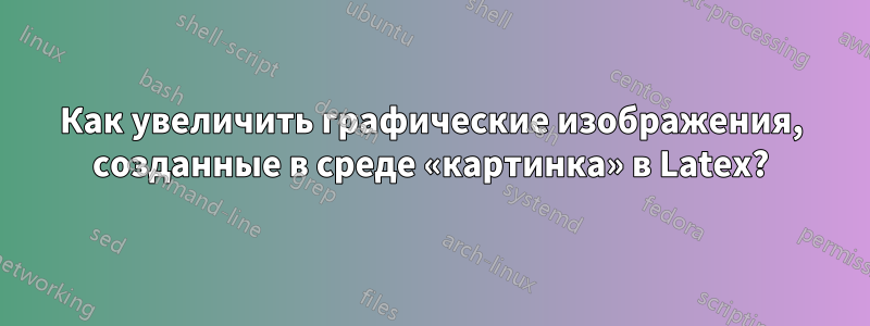 Как увеличить графические изображения, созданные в среде «картинка» в Latex?