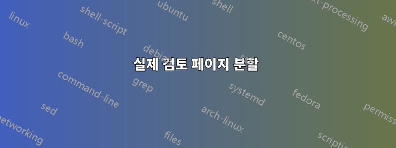 실제 검토 페이지 분할