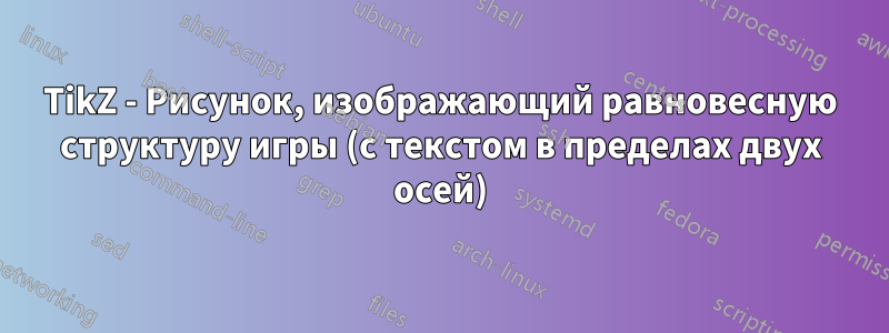 TikZ - Рисунок, изображающий равновесную структуру игры (с текстом в пределах двух осей)