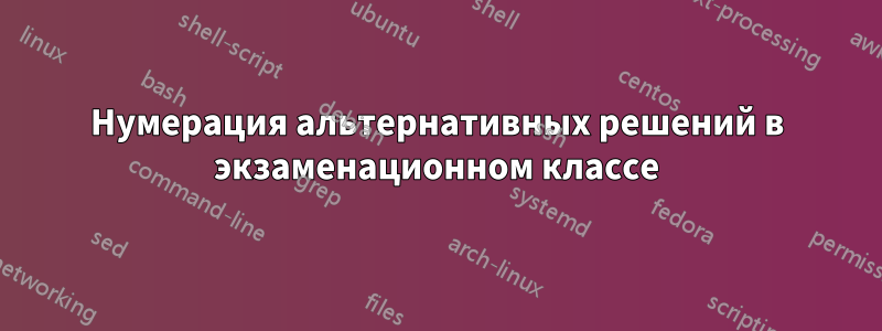 Нумерация альтернативных решений в экзаменационном классе