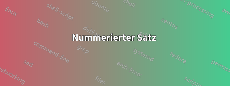 Nummerierter Satz