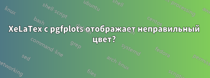 XeLaTex с pgfplots отображает неправильный цвет?