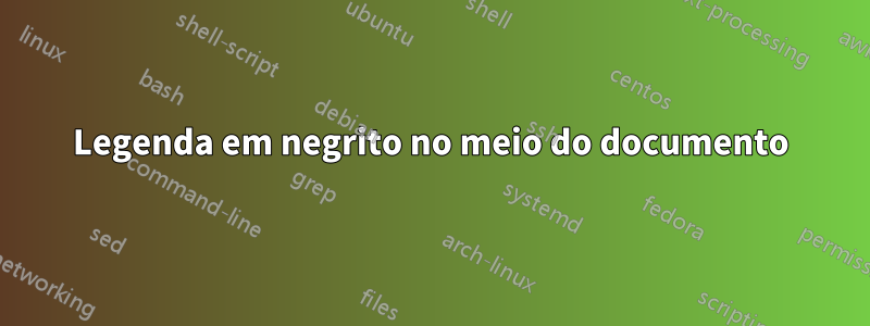 Legenda em negrito no meio do documento