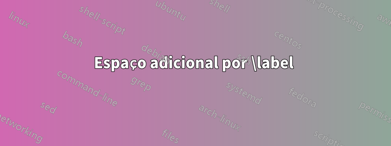 Espaço adicional por \label