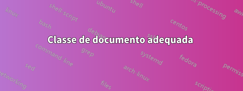 Classe de documento adequada