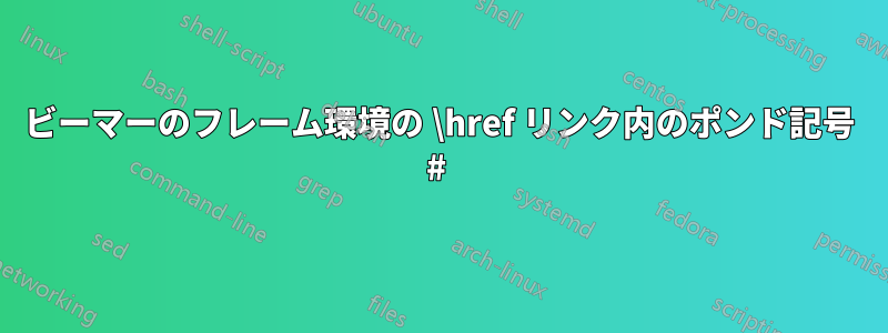 ビーマーのフレーム環境の \href リンク内のポンド記号 # 