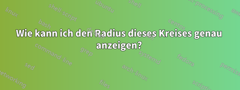 Wie kann ich den Radius dieses Kreises genau anzeigen?