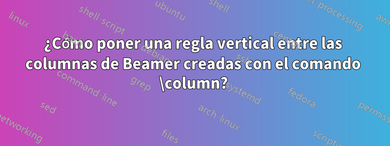 ¿Cómo poner una regla vertical entre las columnas de Beamer creadas con el comando \column?