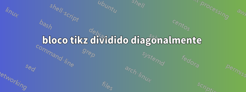 bloco tikz dividido diagonalmente