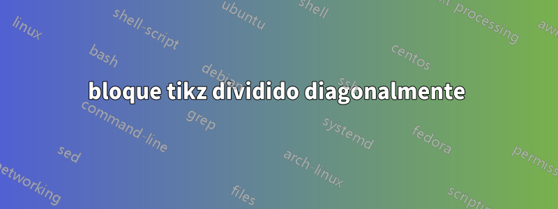 bloque tikz dividido diagonalmente