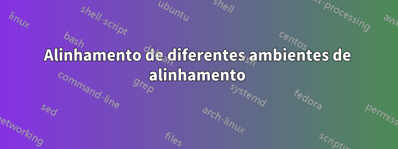 Alinhamento de diferentes ambientes de alinhamento