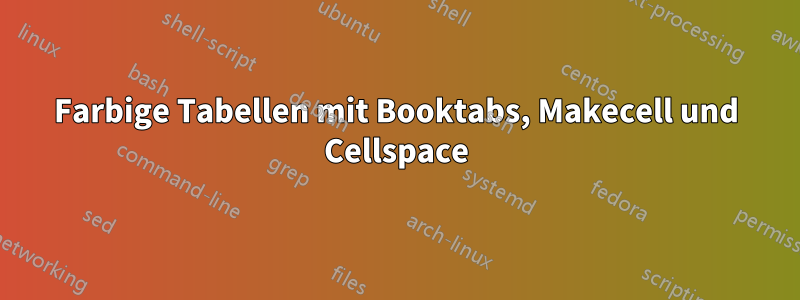 Farbige Tabellen mit Booktabs, Makecell und Cellspace