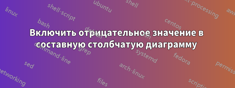 Включить отрицательное значение в составную столбчатую диаграмму