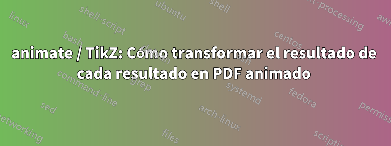 animate / TikZ: Cómo transformar el resultado de cada resultado en PDF animado