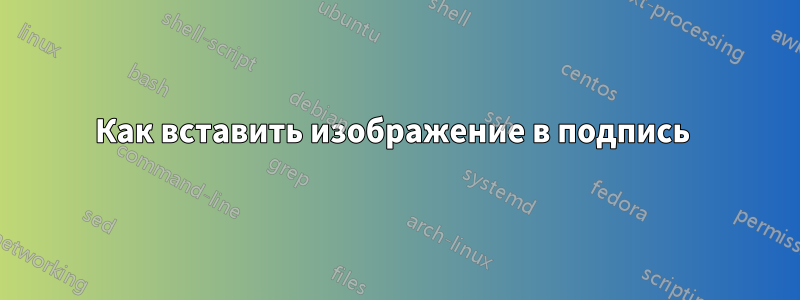 Как вставить изображение в подпись 