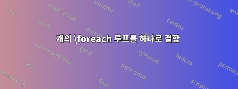 2개의 \foreach 루프를 하나로 결합