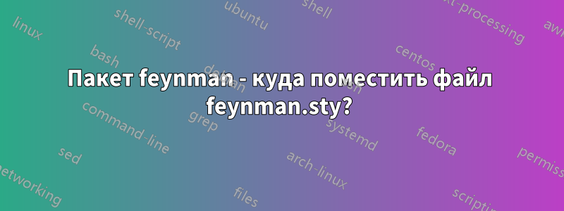 Пакет feynman - куда поместить файл feynman.sty?