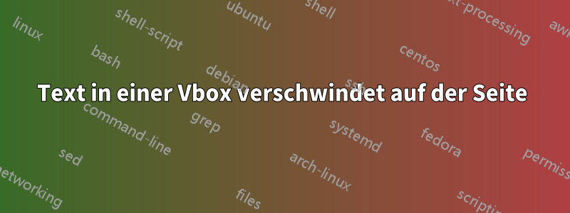 Text in einer Vbox verschwindet auf der Seite