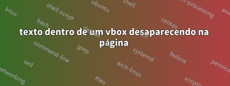 texto dentro de um vbox desaparecendo na página