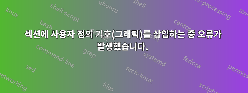 섹션에 사용자 정의 기호(그래픽)를 삽입하는 중 오류가 발생했습니다.