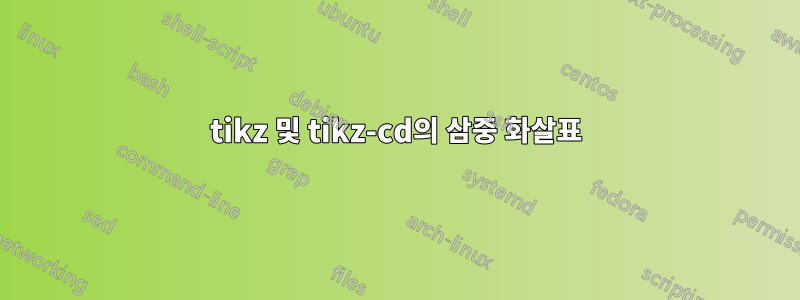 tikz 및 tikz-cd의 삼중 화살표