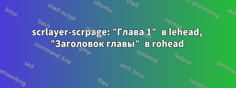 scrlayer-scrpage: "Глава 1" в lehead, "Заголовок главы" в rohead