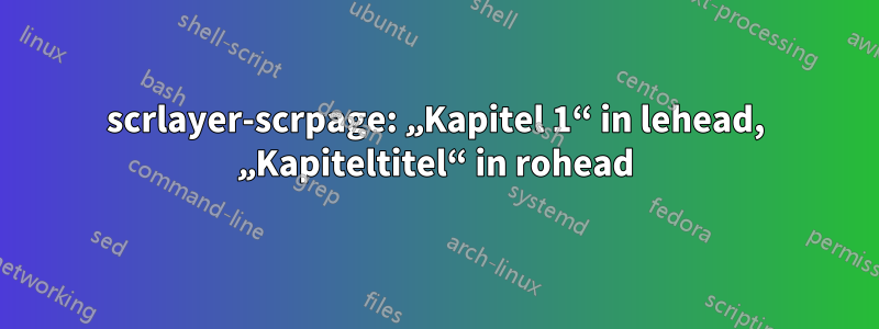 scrlayer-scrpage: „Kapitel 1“ in lehead, „Kapiteltitel“ in rohead