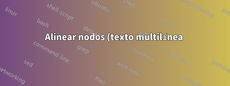 Alinear nodos (texto multilínea) con el 'posicionamiento' de tikzlibrary