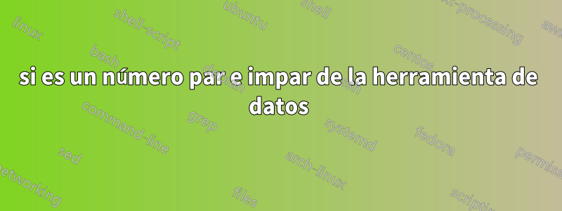 si es un número par e impar de la herramienta de datos