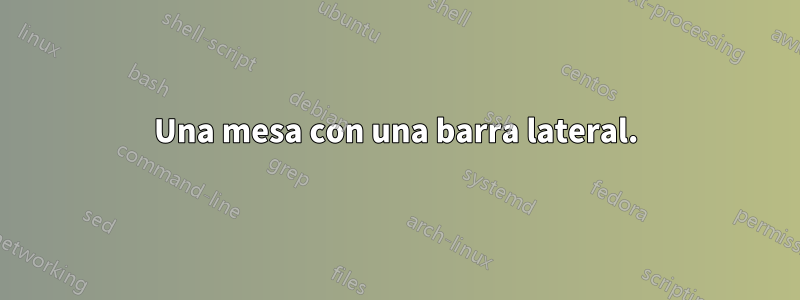 Una mesa con una barra lateral.