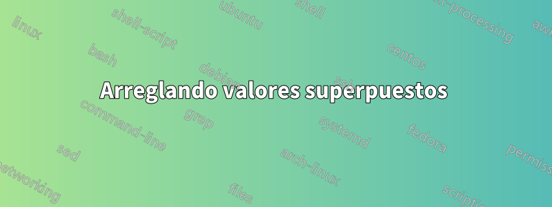 Arreglando valores superpuestos