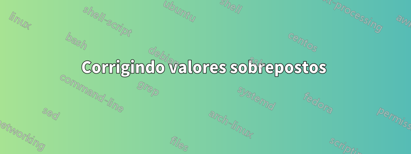 Corrigindo valores sobrepostos